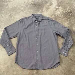Bononos‎ Shirt Mens Size XL Slim Fit Button Down Hounstooth Casual Cotton Preppy